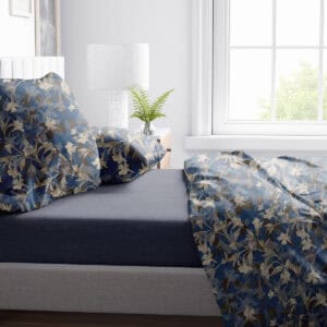 Completo lenzuola letto arredo ARCONATE in Percalle Indigo francese